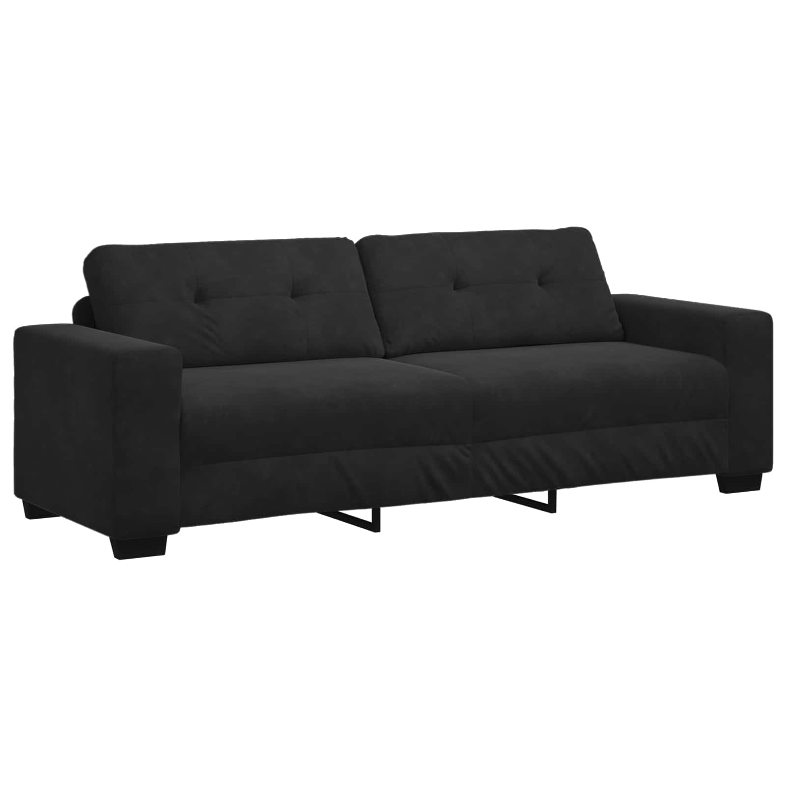 Sofa Set 3 pcs Black 221 x 80 x 80 cm Velvet