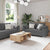 Sofa Set with Cushion 3 pcs Grey 219 x 77 x 82 cm Fabric