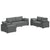 Sofa Set with Cushion 3 pcs Grey 219 x 77 x 82 cm Fabric