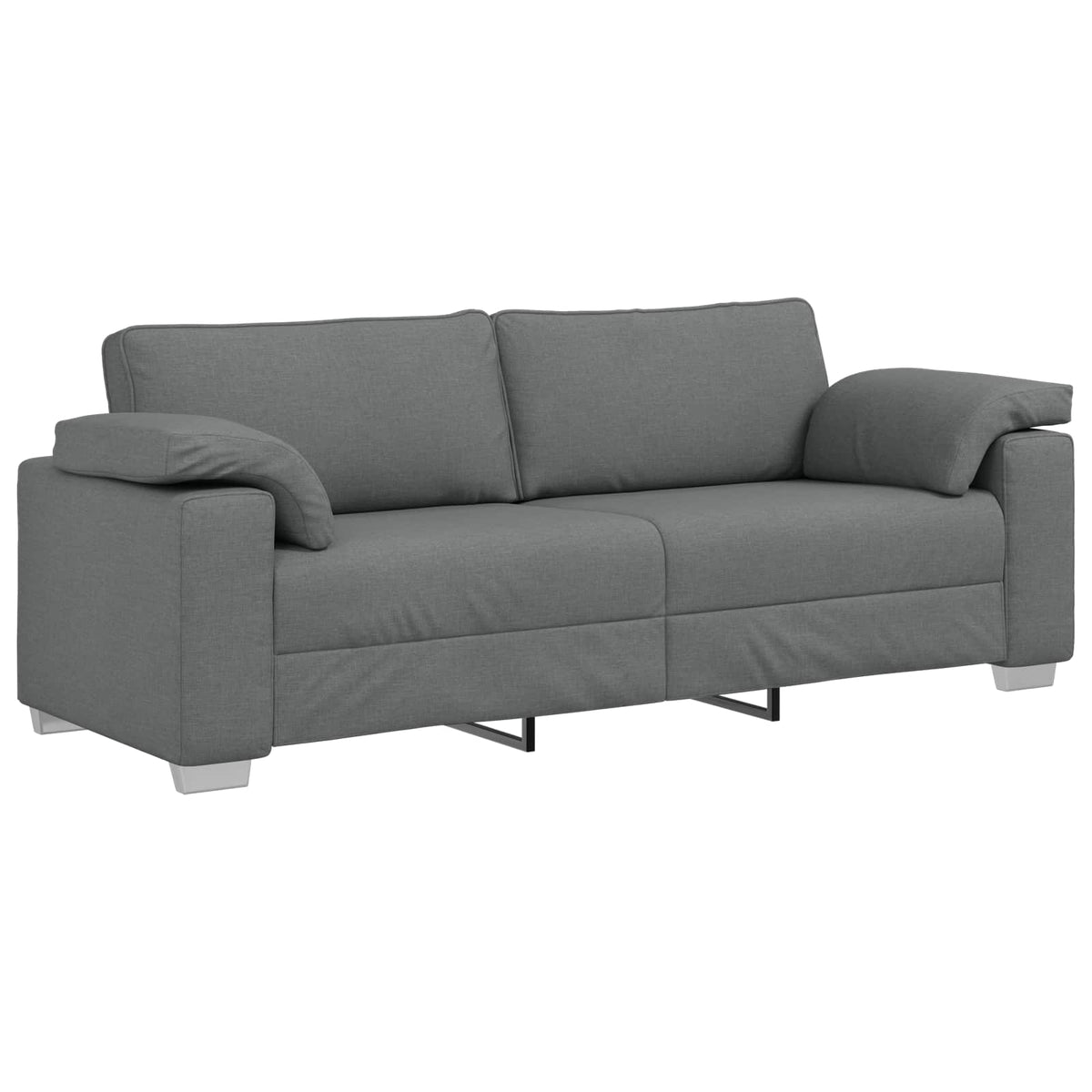Sofa 3 pcs Dark Grey Linen-blend fabric