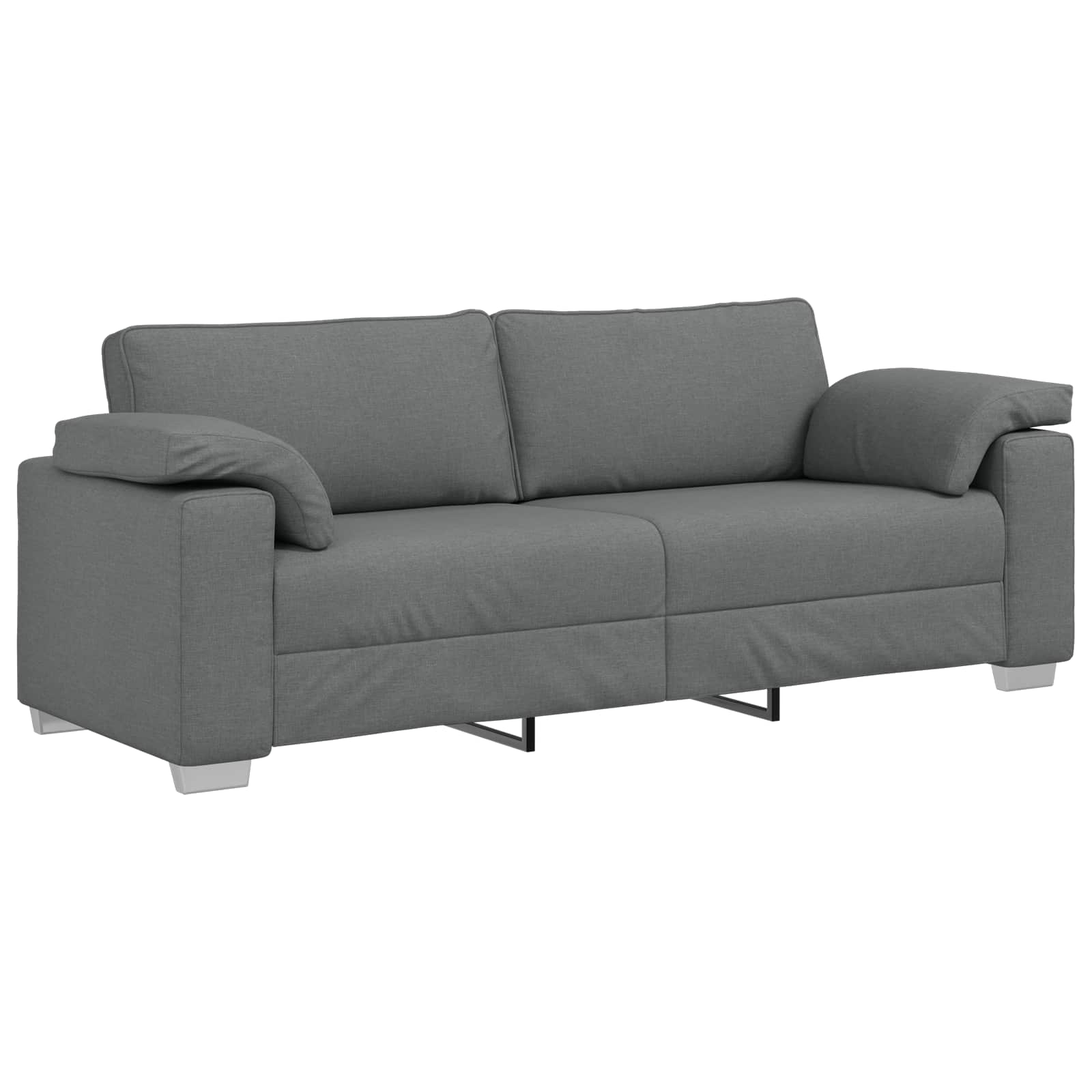 Sofa 3 pcs Dark Grey Linen-blend fabric