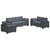 3 Piece Sofa Set with Cushions Dark Grey Velvet