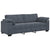 3 Piece Sofa Set with Cushions Dark Grey Velvet
