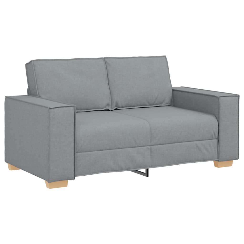 2 Piece Sofa Set with Cushions Light Grey Fabric