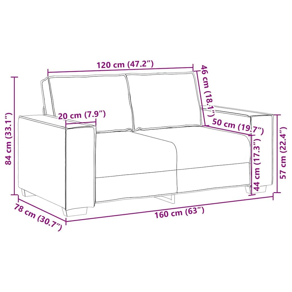 2 Piece Sofa Set with Cushions Light Grey Fabric