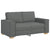 2 Piece Sofa Set with Cushions Dark Grey Fabric