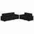 2 Piece Sofa Set with Cushions Black Fabric