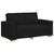 2 Piece Sofa Set with Cushions Black Fabric