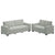 2 Piece Sofa Set with Cushions Light Grey Velvet
