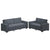 2 Piece Sofa Set with Cushions Dark Grey Velvet