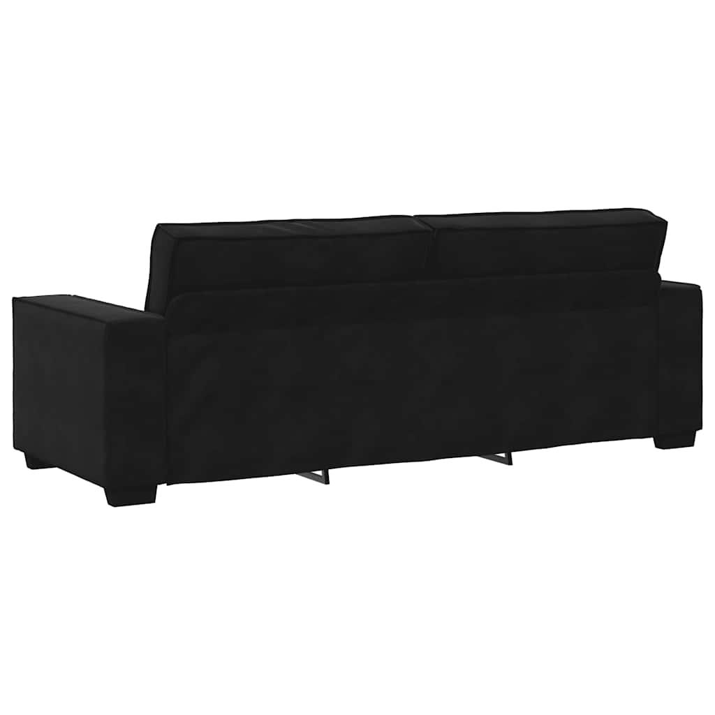 2 Piece Sofa Set with Cushions Black Velvet