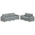 2 Piece Sofa Set with Cushions Light Grey Fabric