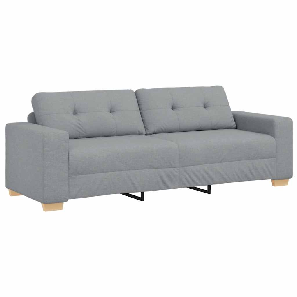 2 Piece Sofa Set with Cushions Light Grey Fabric