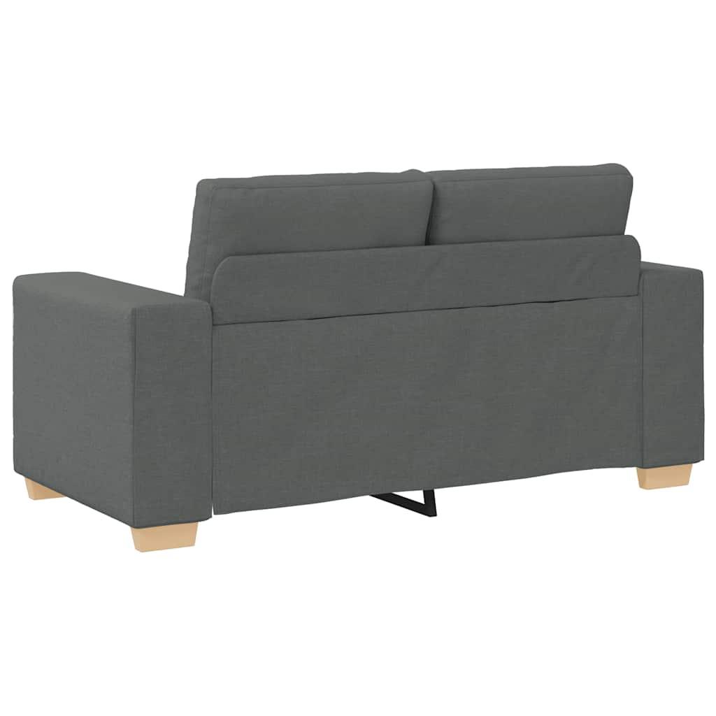 2 Piece Sofa Set with Cushions Dark Grey Fabric