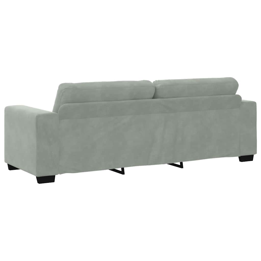 2 Piece Sofa Set with Cushions Light Grey Velvet
