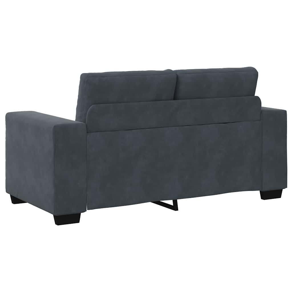 2 Piece Sofa Set with Cushions Dark Grey Velvet