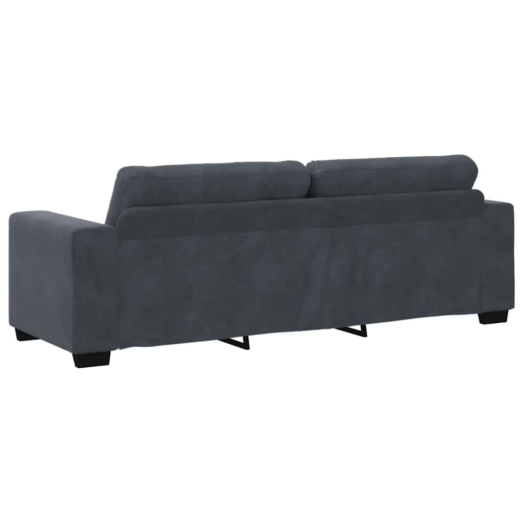 2 Piece Sofa Set with Cushions Dark Grey Velvet