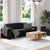 2 Piece Sofa Set with Cushions Black Velvet
