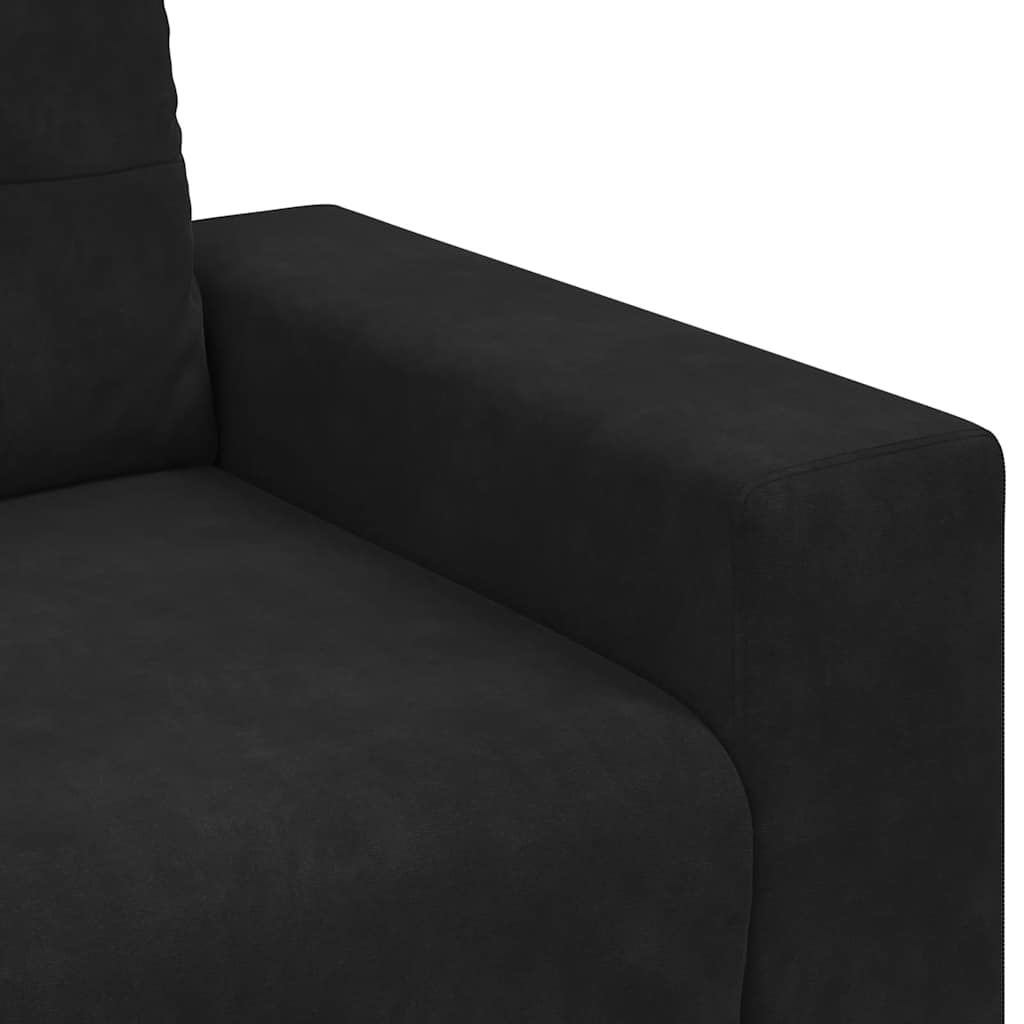 2 Piece Sofa Set with Cushions Black Velvet