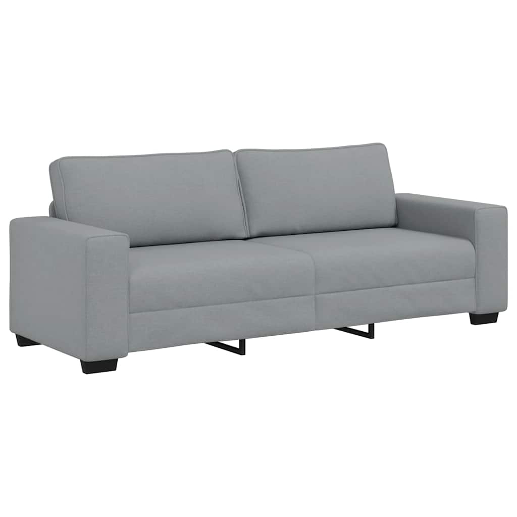 2 Piece Sofa Set with Cushions Light Grey Fabric
