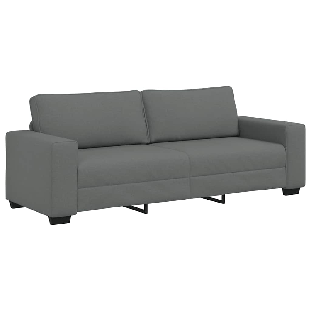 2 Piece Sofa Set with Cushions Dark Grey Fabric