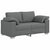 Sofa Set 2 pcs Dark grey 219 x 77 x 82 cm Fabric