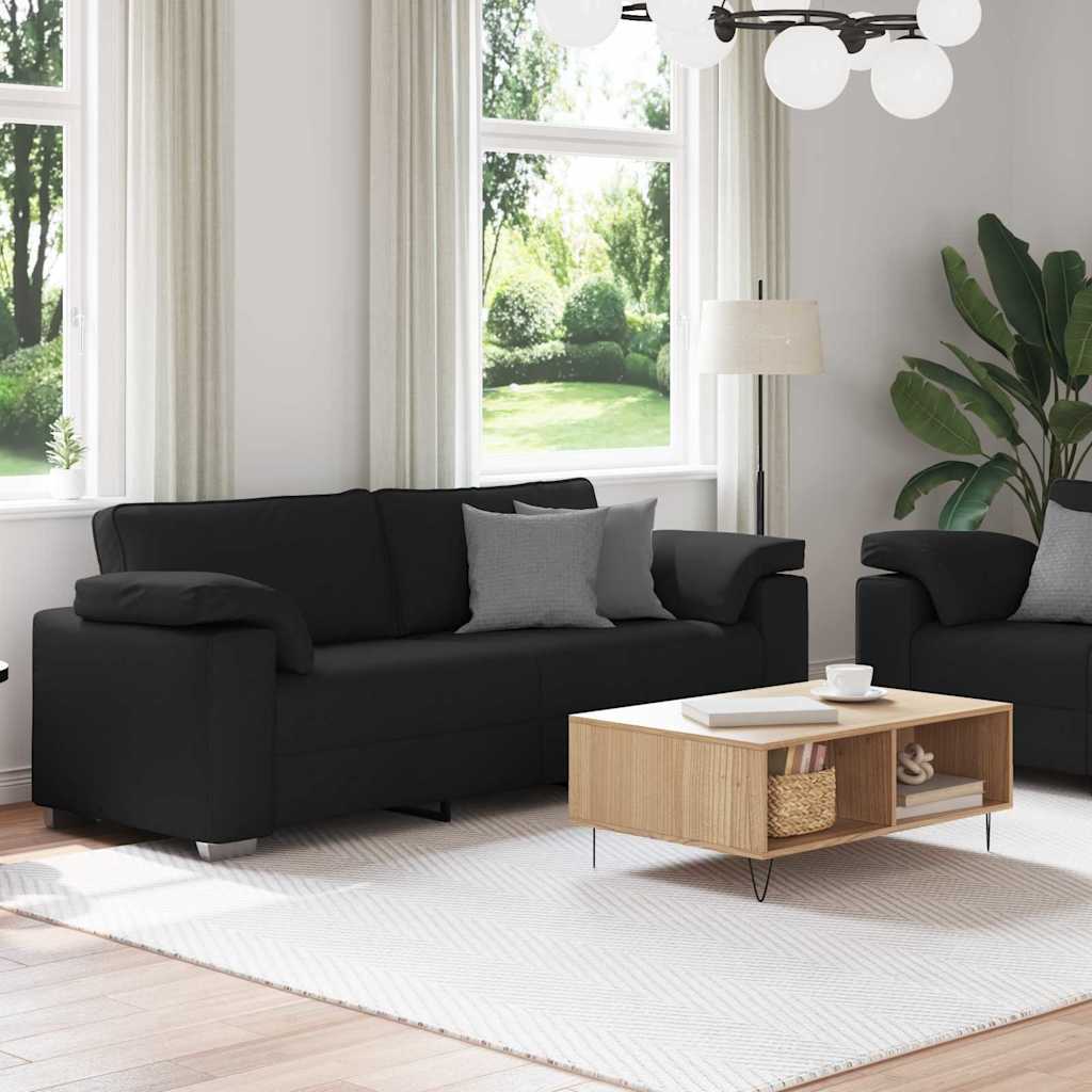 Sofa Set 2 pcs Black 219 x 77 x 82 cm Fabric
