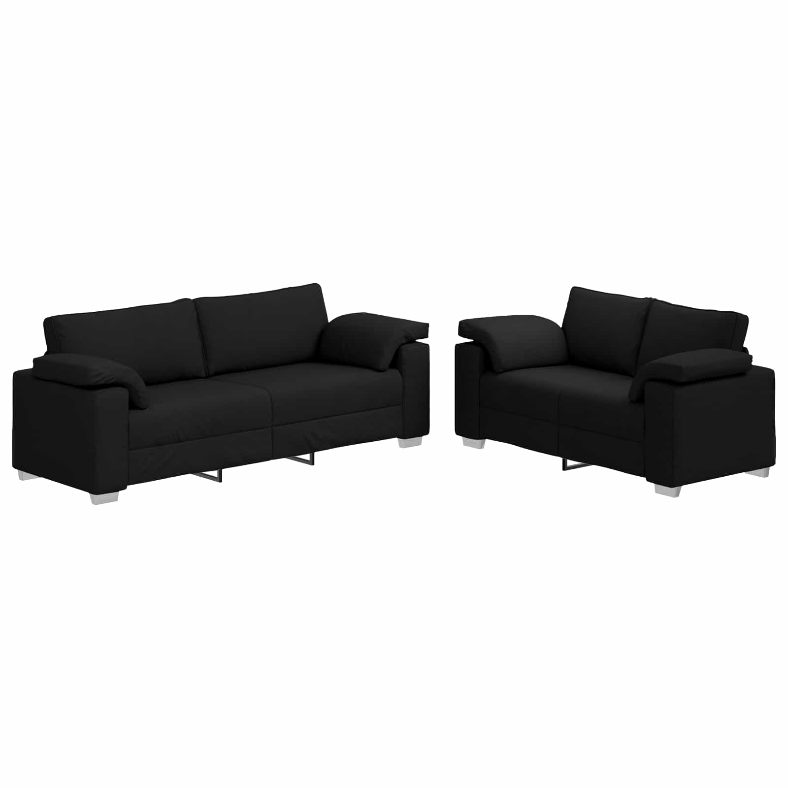 Sofa Set 2 pcs Black 219 x 77 x 82 cm Fabric
