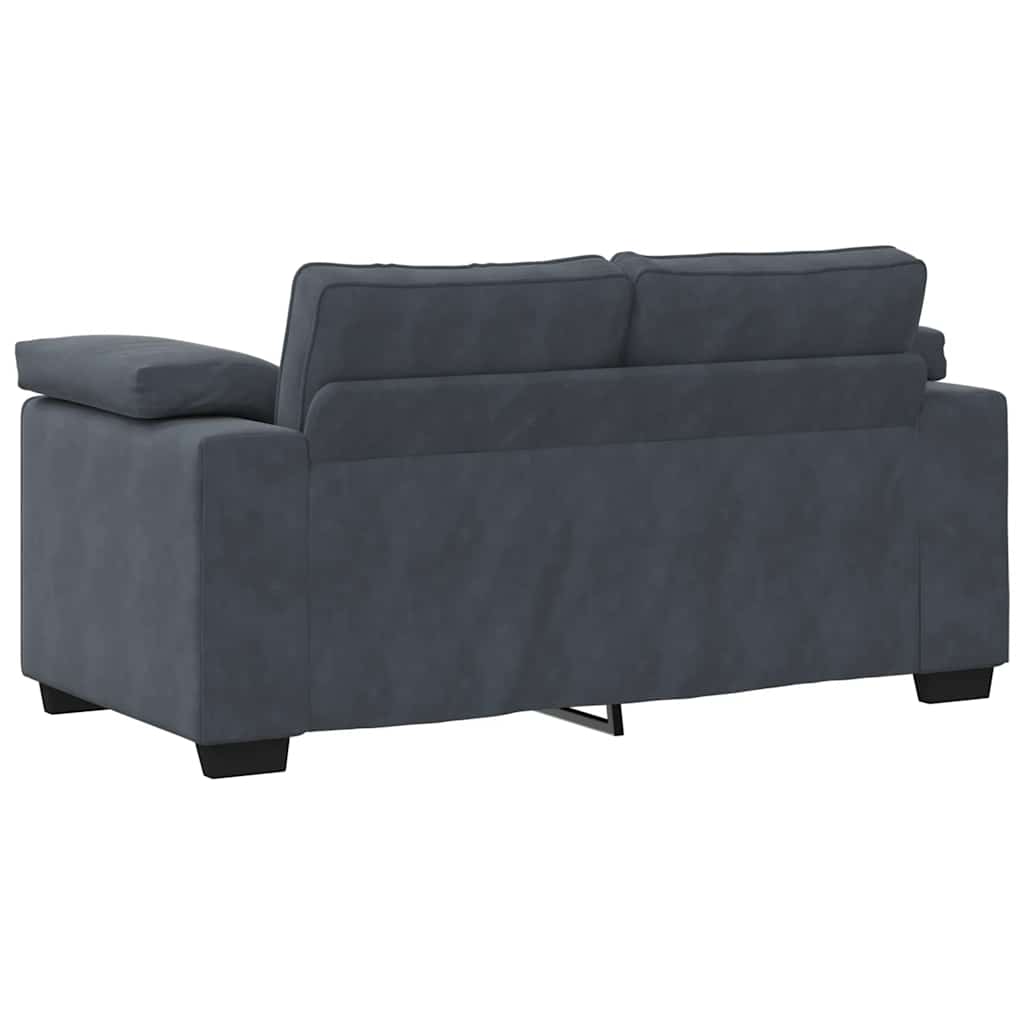 2 Piece Sofa Set with Cushions Dark Grey Velvet