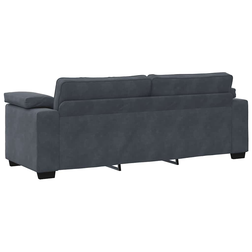 2 Piece Sofa Set with Cushions Dark Grey Velvet