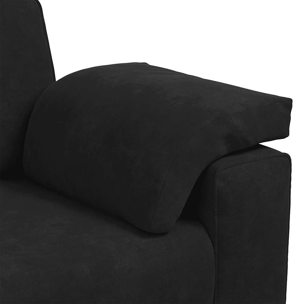 2 Piece Sofa Set with Cushions Black Velvet