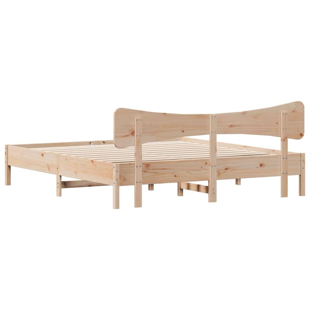 Bed Frame without Mattress 183x203 cm King Solid Wood Pine