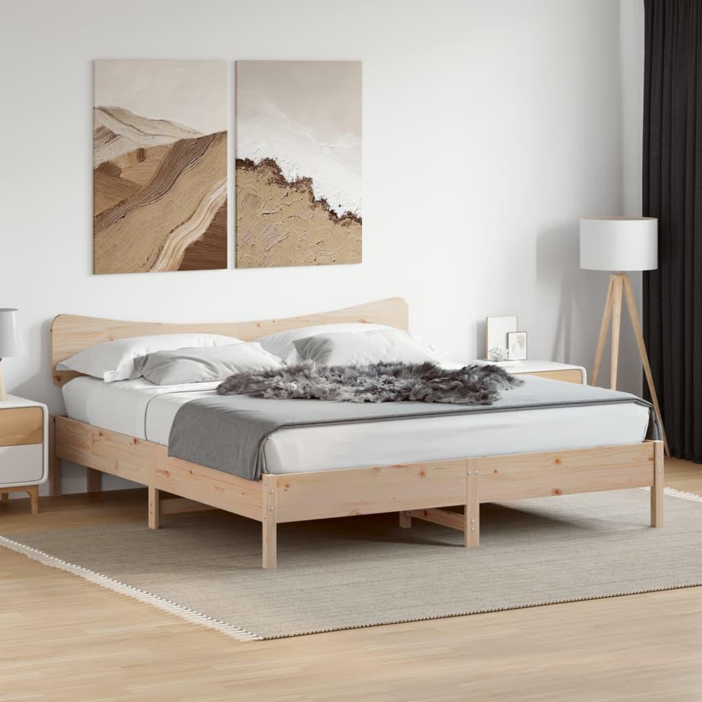 Bed Frame without Mattress 183x203 cm King Solid Wood Pine