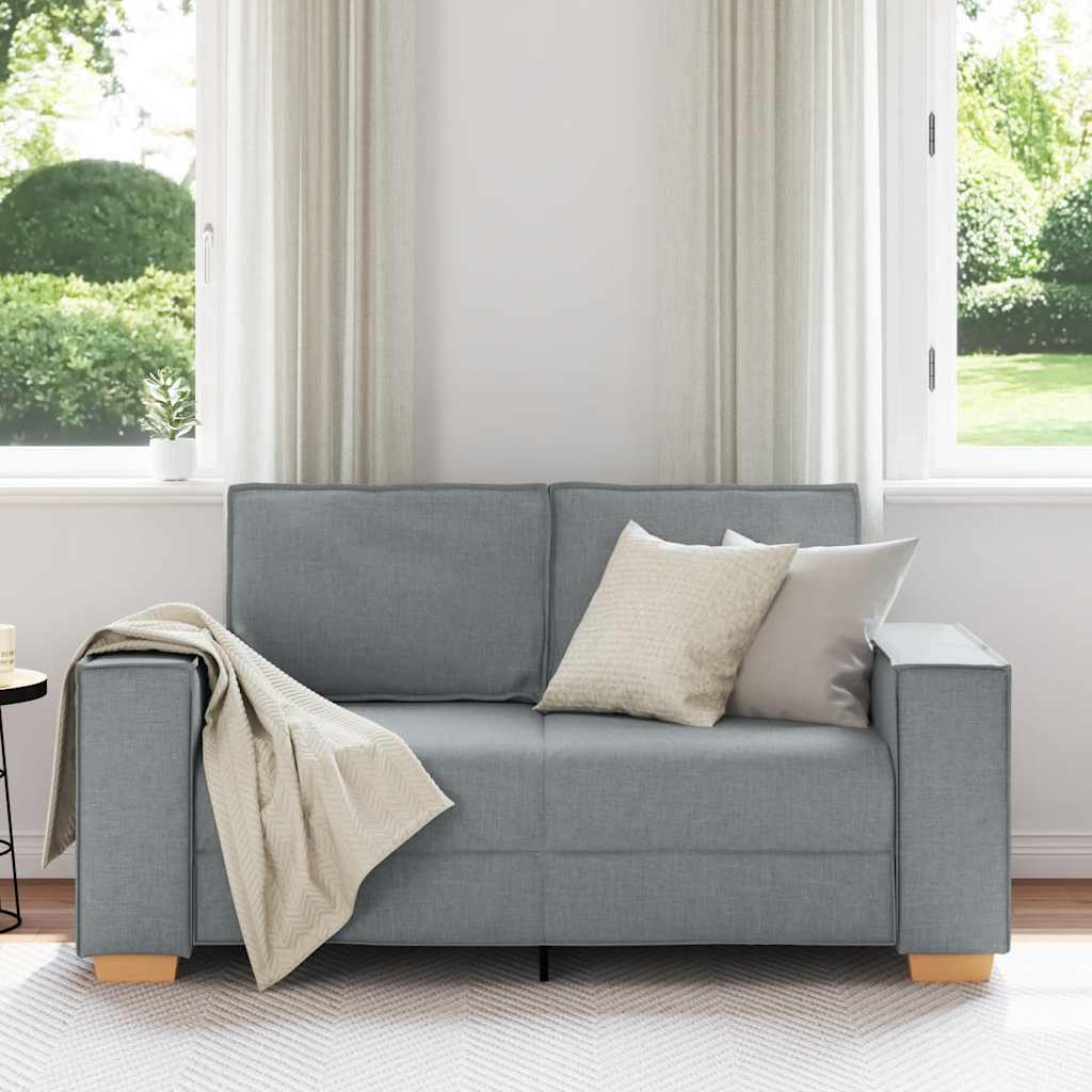 2-Seater Sofa Light Grey 120 cm Fabric