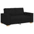 2-Seater Sofa Black 120 cm Fabric
