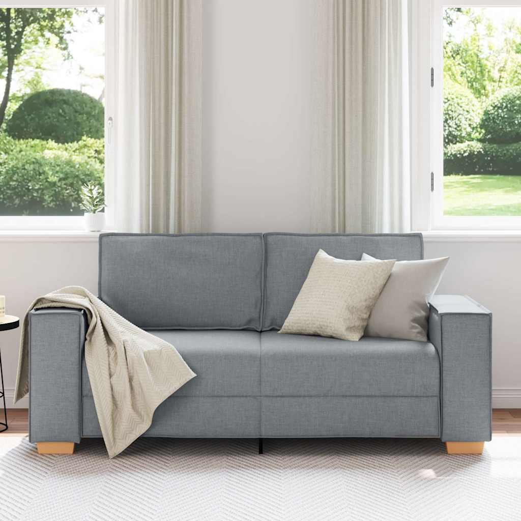 2-Seater Sofa Light Grey 140 cm Fabric