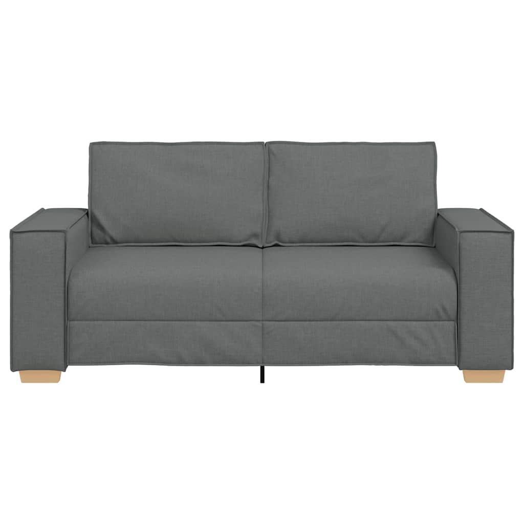 2-Seater Sofa Dark Grey 140 cm Fabric