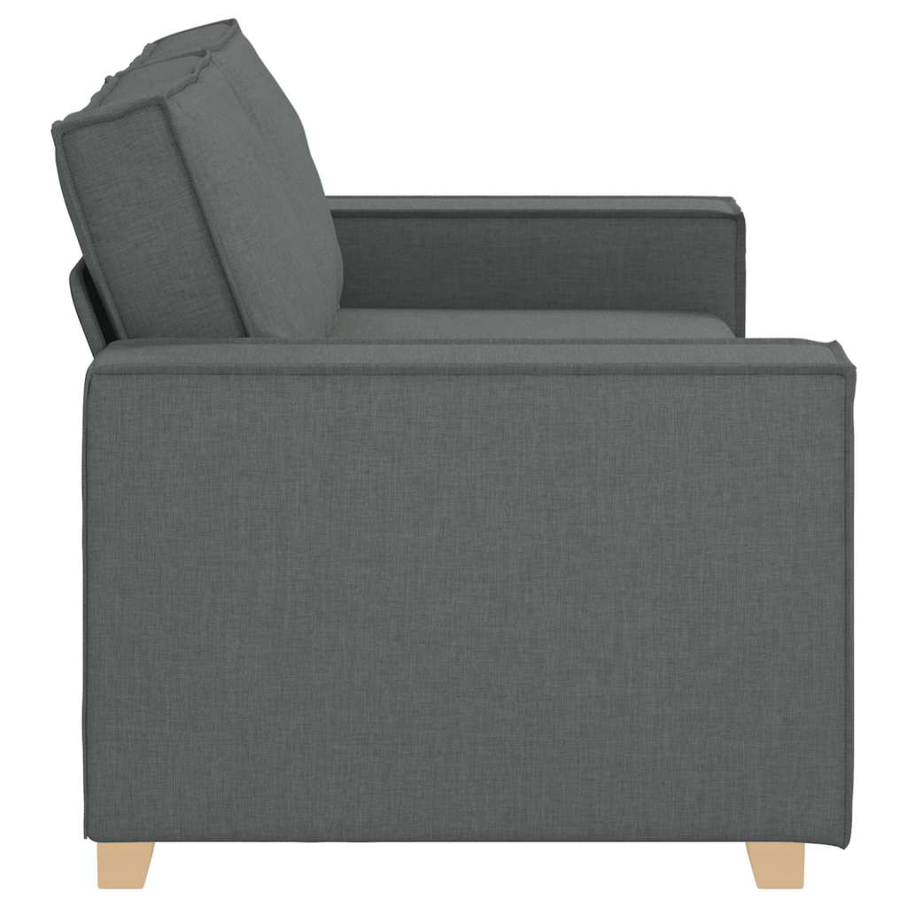 2-Seater Sofa Dark Grey 140 cm Fabric