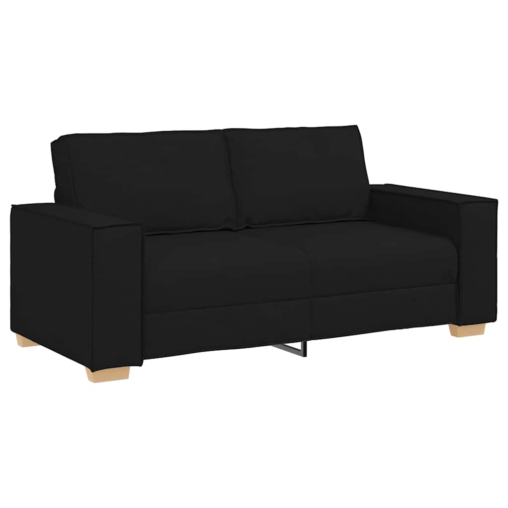 2-Seater Sofa Black 140 cm Fabric
