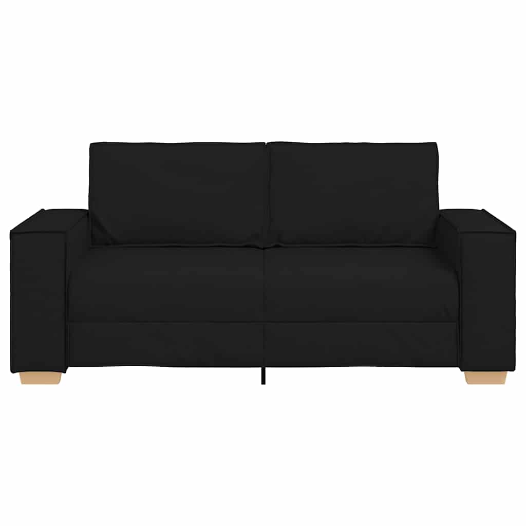 2-Seater Sofa Black 140 cm Fabric
