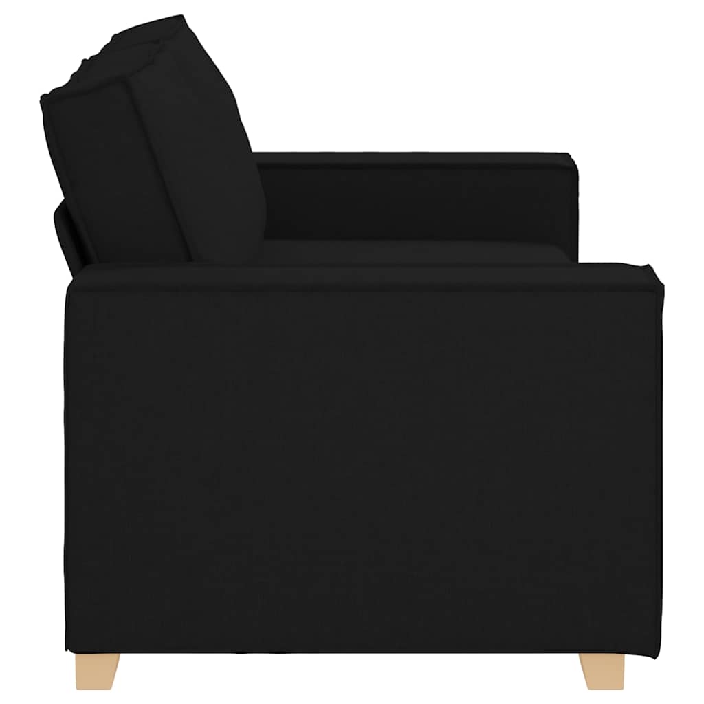 2-Seater Sofa Black 140 cm Fabric