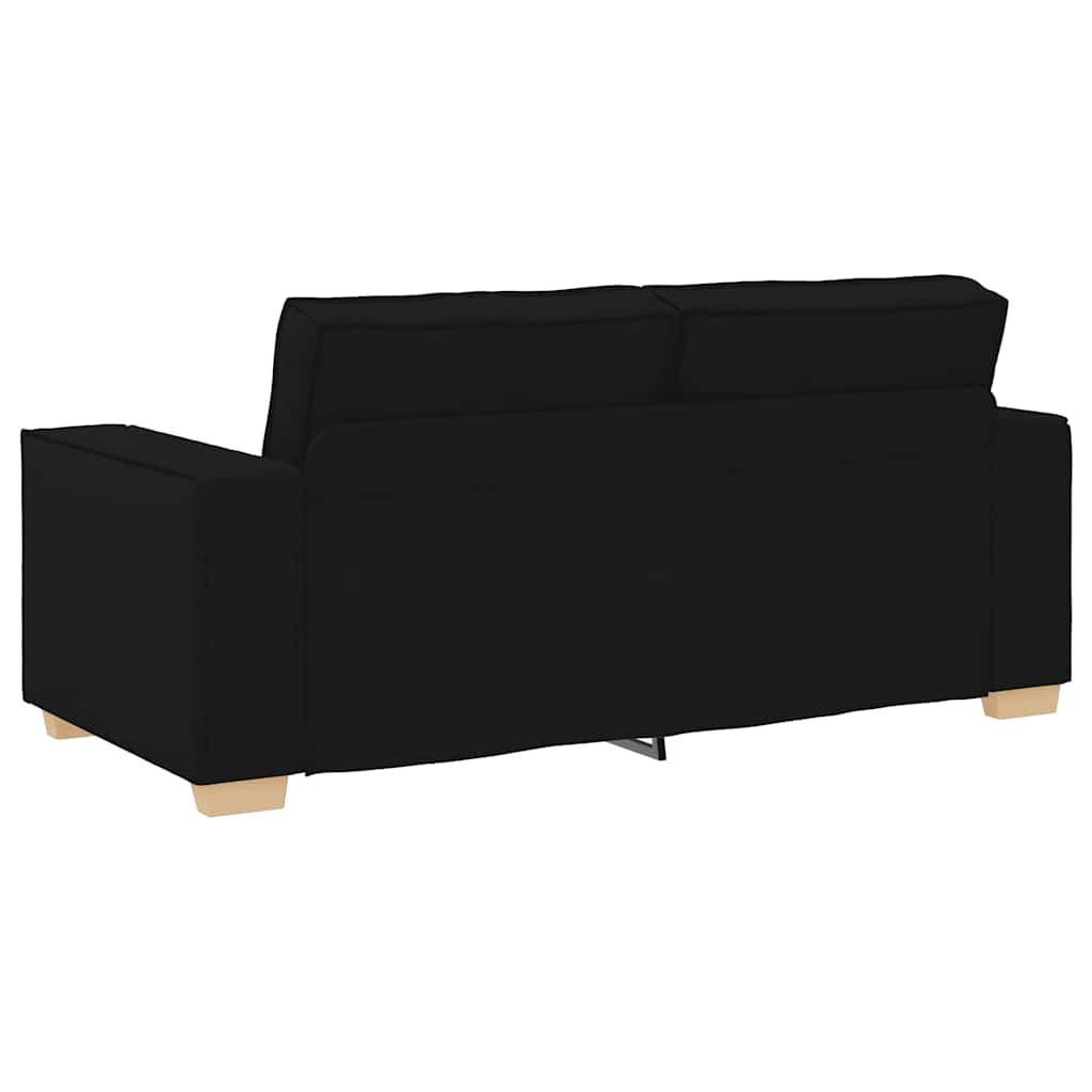 2-Seater Sofa Black 140 cm Fabric