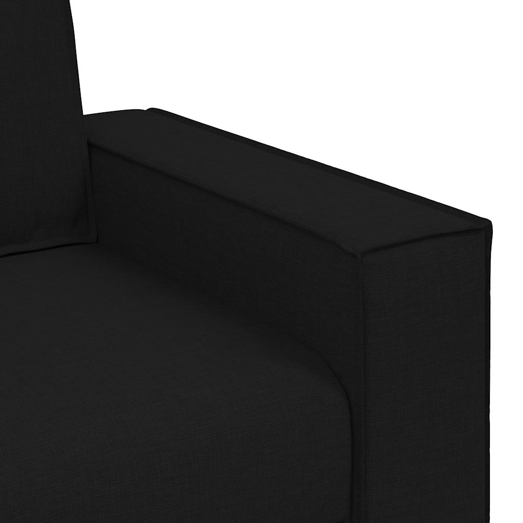 2-Seater Sofa Black 140 cm Fabric