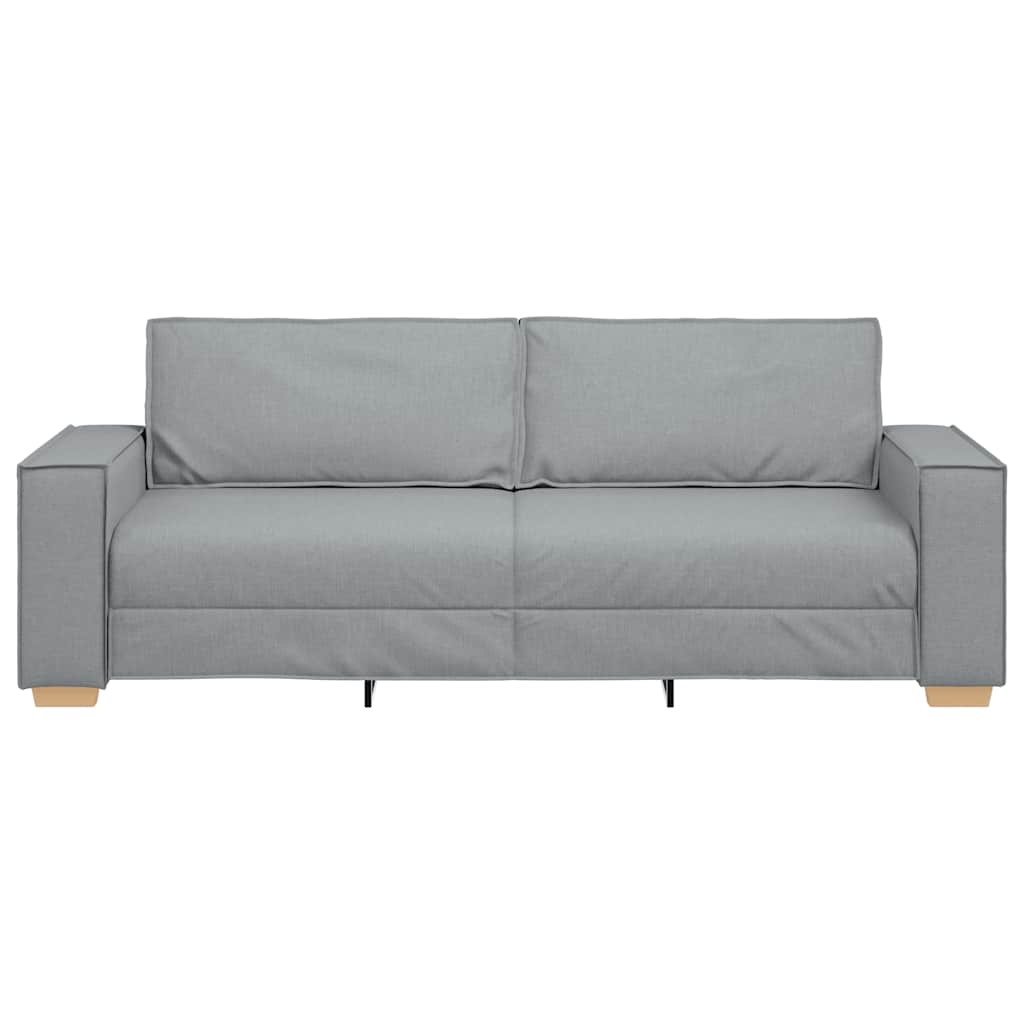 3-Seater Sofa Light Grey 180 cm Fabric