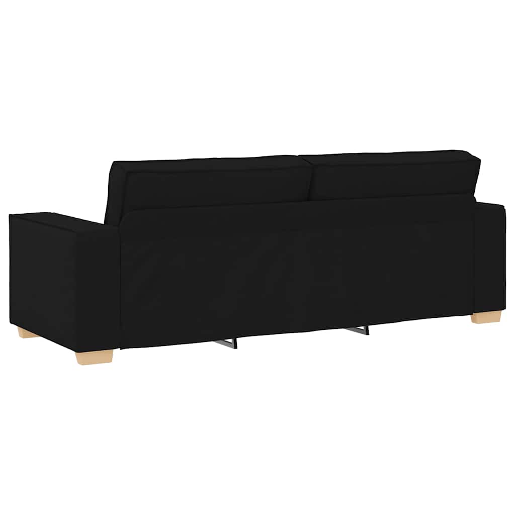 3-Seater Sofa Black 180 cm Fabric