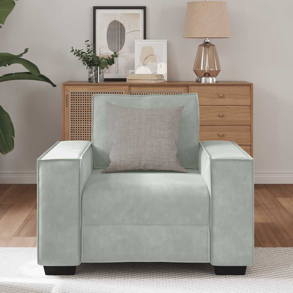 Sofa Chair Light Grey 60 cm Velvet