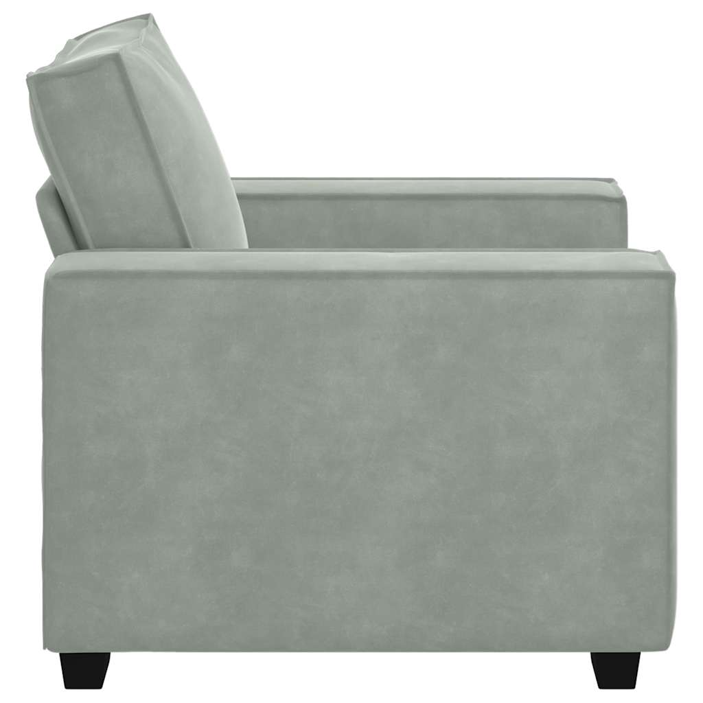 Sofa Chair Light Grey 60 cm Velvet
