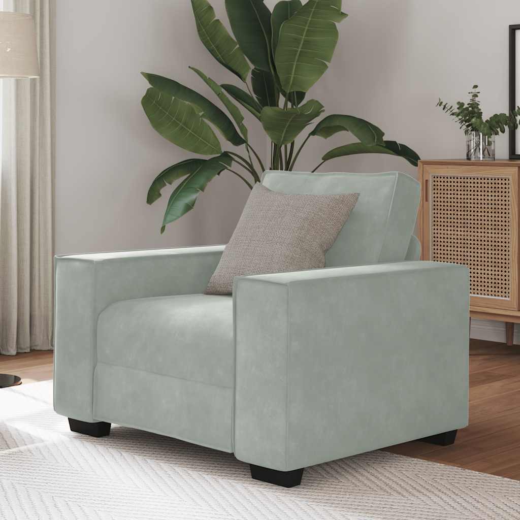 Sofa Chair Light Grey 60 cm Velvet