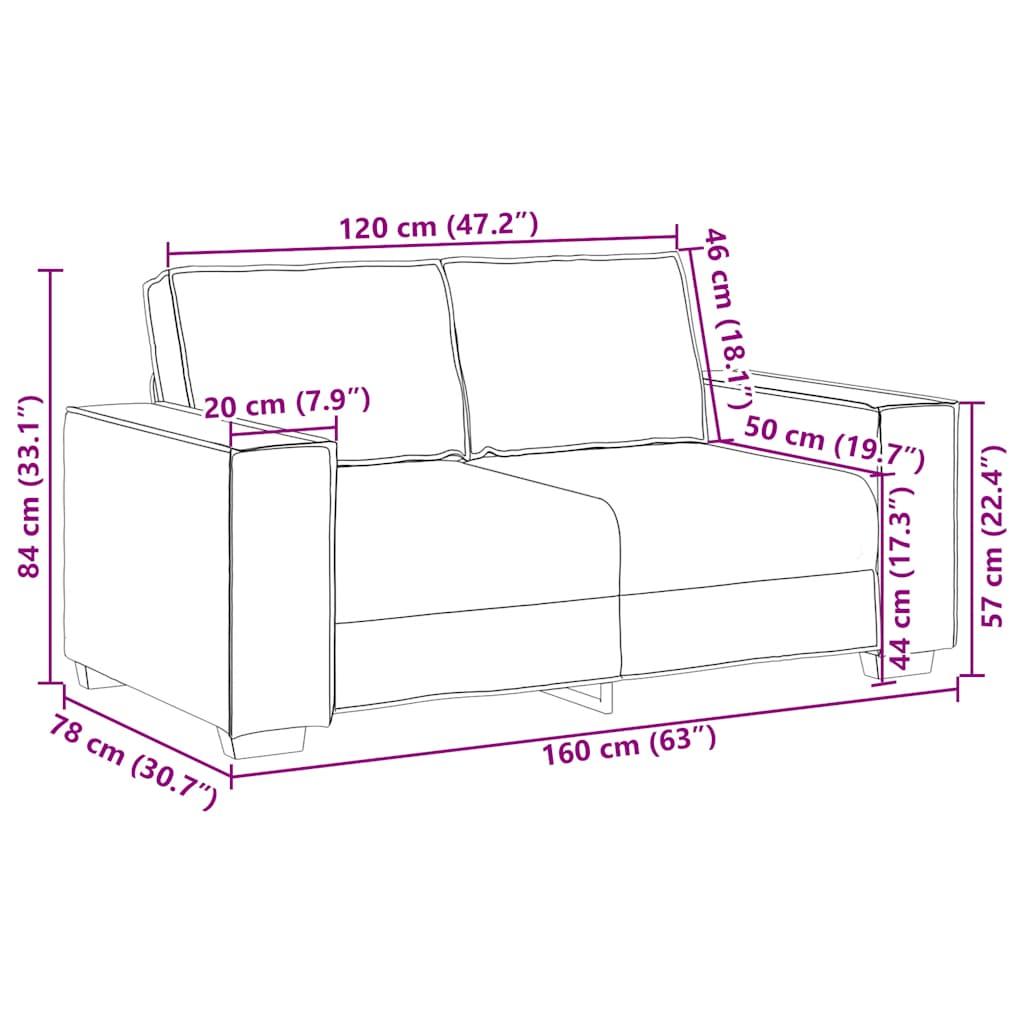 2-Seater Sofa Dark Grey 120 cm Velvet