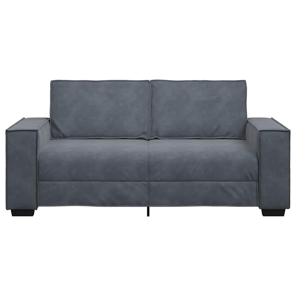 2-Seater Sofa Dark Grey 140 cm Velvet